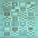 Square Machine Washable Abstract Light Blue Contemporary Rug, wshcon938lblu