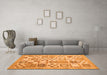 Machine Washable Abstract Orange Contemporary Area Rugs in a Living Room, wshcon938org
