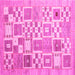 Square Machine Washable Abstract Pink Contemporary Rug, wshcon938pnk