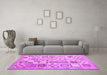 Machine Washable Abstract Purple Contemporary Area Rugs in a Living Room, wshcon938pur