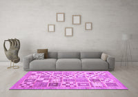 Machine Washable Abstract Purple Contemporary Rug, wshcon938pur