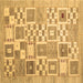 Square Machine Washable Abstract Brown Contemporary Rug, wshcon938brn