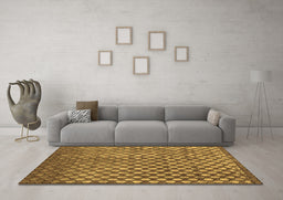 Machine Washable Abstract Brown Contemporary Rug in a Living Room,, wshcon939brn