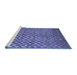 Sideview of Machine Washable Abstract Blue Contemporary Rug, wshcon939blu