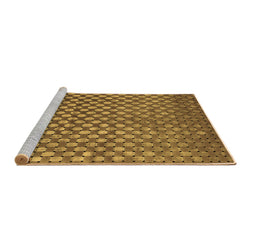 Sideview of Machine Washable Abstract Brown Contemporary Rug, wshcon939brn