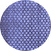 Round Machine Washable Abstract Blue Contemporary Rug, wshcon939blu