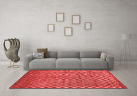 Machine Washable Abstract Red Contemporary Rug, wshcon939red