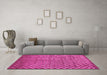 Machine Washable Abstract Pink Contemporary Rug in a Living Room, wshcon939pnk