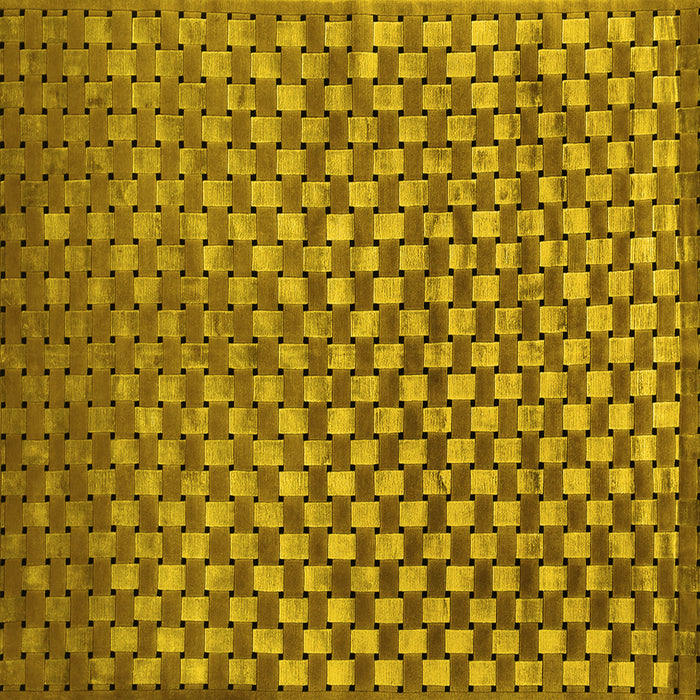 Square Abstract Yellow Contemporary Rug, con939yw