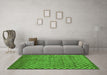 Machine Washable Abstract Green Contemporary Area Rugs in a Living Room,, wshcon939grn