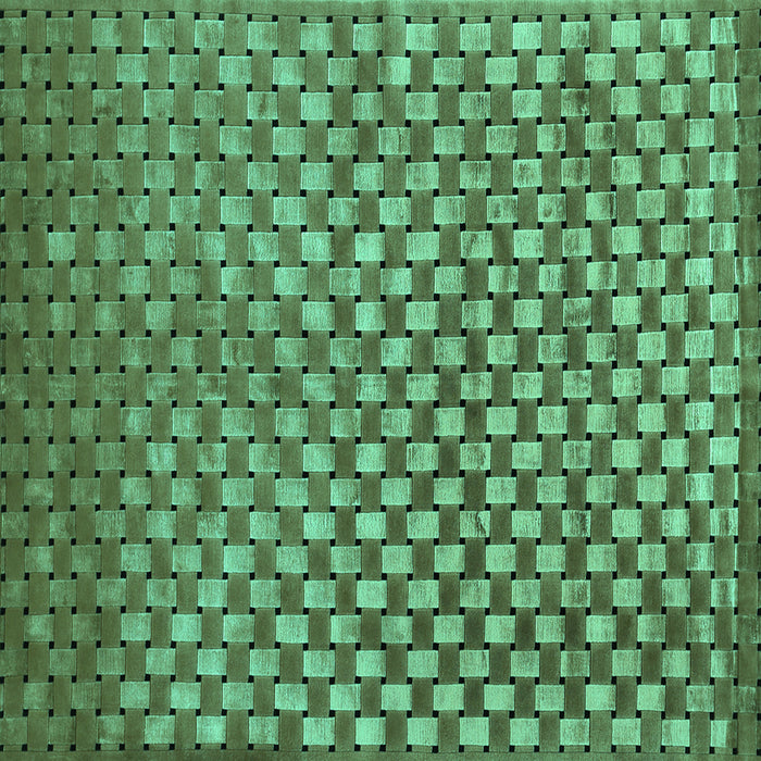 Square Abstract Turquoise Contemporary Rug, con939turq