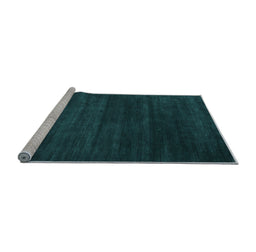 Sideview of Machine Washable Abstract Light Blue Contemporary Rug, wshcon93lblu
