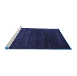 Sideview of Machine Washable Abstract Blue Contemporary Rug, wshcon93blu