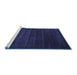 Sideview of Machine Washable Abstract Blue Contemporary Rug, wshcon93blu