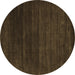 Round Machine Washable Abstract Brown Contemporary Rug, wshcon93brn