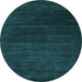 Round Abstract Light Blue Contemporary Rug, con93lblu