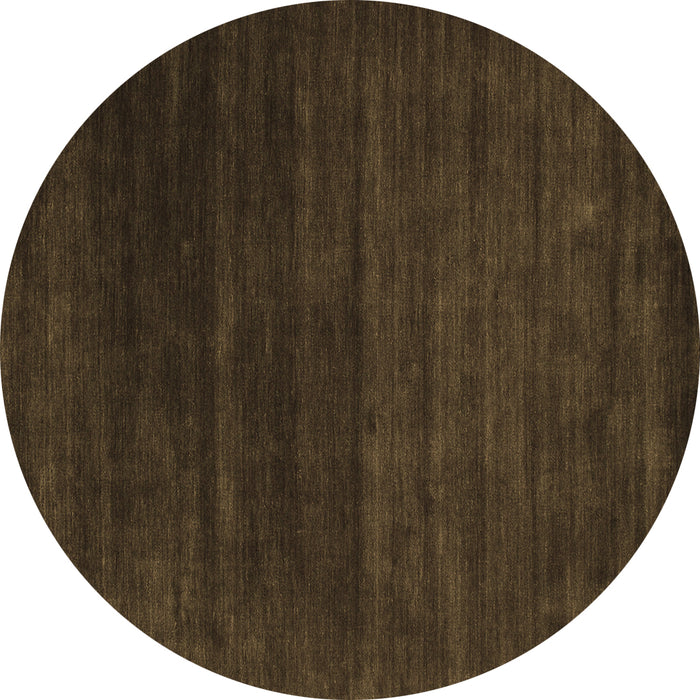 Round Abstract Brown Contemporary Rug, con93brn