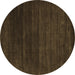 Round Abstract Brown Contemporary Rug, con93brn