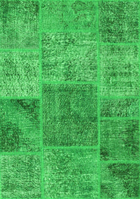 Patchwork Green Transitional Rug, con940grn