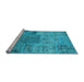 Sideview of Machine Washable Patchwork Light Blue Transitional Rug, wshcon940lblu