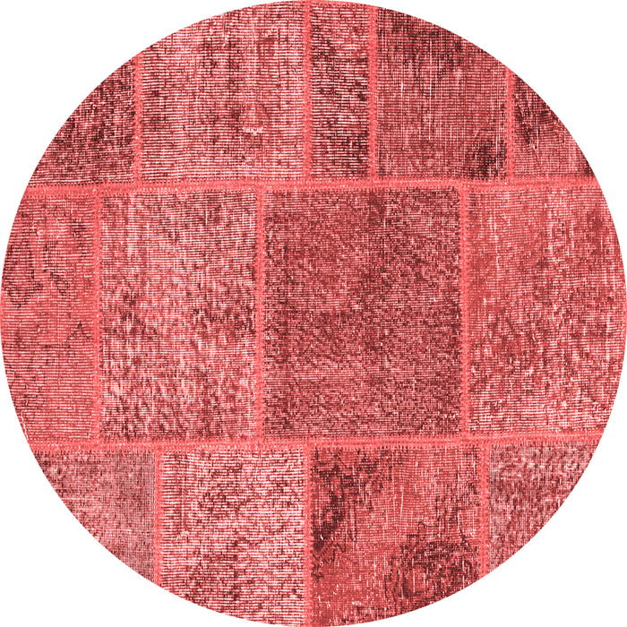 Machine Washable Patchwork Red Transitional Rug, wshcon940red