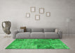 Machine Washable Patchwork Green Transitional Area Rugs in a Living Room,, wshcon940grn