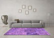Machine Washable Patchwork Pink Transitional Rug in a Living Room, wshcon940pnk