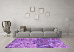 Machine Washable Patchwork Pink Transitional Rug in a Living Room, wshcon940pnk