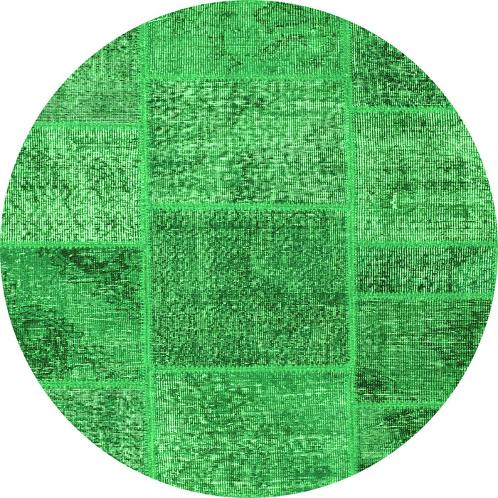 Machine Washable Patchwork Green Transitional Area Rugs, wshcon940grn