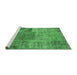 Sideview of Machine Washable Patchwork Emerald Green Transitional Area Rugs, wshcon940emgrn