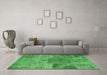 Machine Washable Patchwork Emerald Green Transitional Area Rugs in a Living Room,, wshcon940emgrn