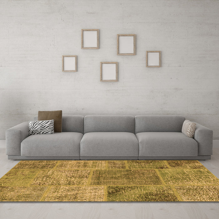 Machine Washable Patchwork Orange Transitional Area Rugs in a Living Room, wshcon940org
