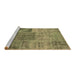 Sideview of Machine Washable Patchwork Brown Transitional Rug, wshcon940brn