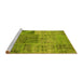 Sideview of Machine Washable Patchwork Yellow Transitional Rug, wshcon940yw