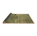 Sideview of Patchwork Brown Transitional Rug, con940brn