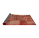 Thickness of Contemporary Orange Patchwork Rug, con941