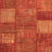 Serging Thickness of Patchwork Orange Transitional Rug, con941org