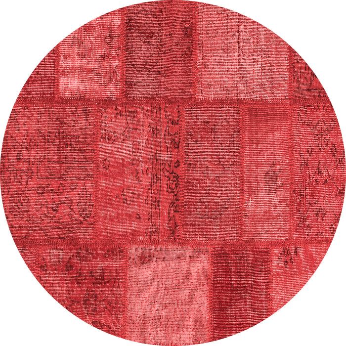 Machine Washable Patchwork Red Transitional Rug, wshcon941red