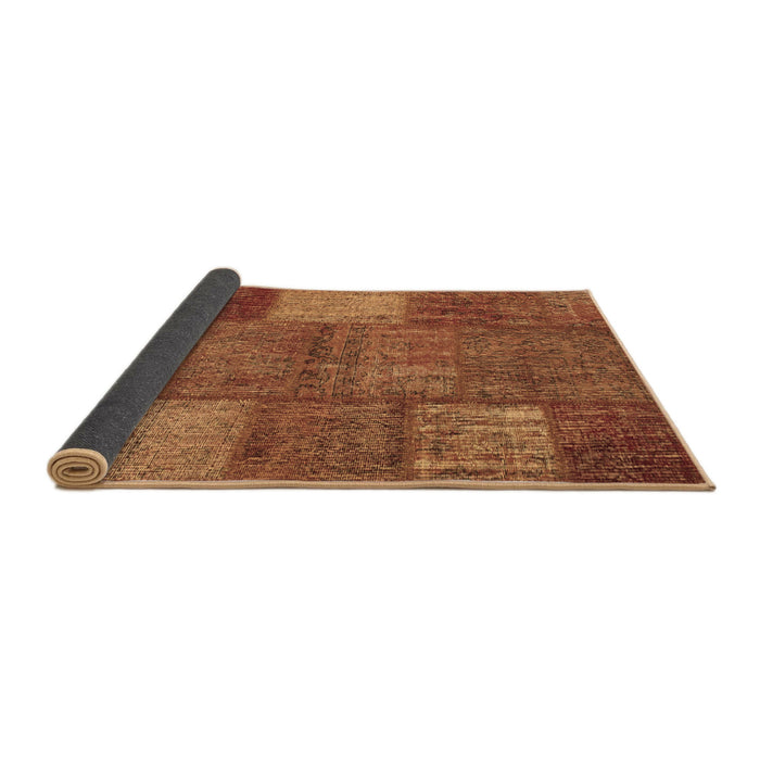 Sideview of Patchwork Brown Transitional Rug, con941brn