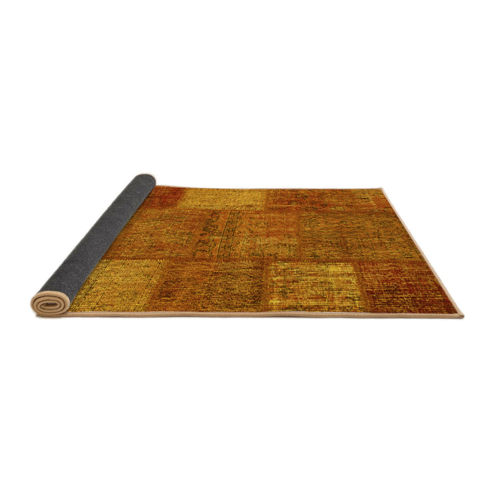 Sideview of Patchwork Yellow Transitional Rug, con941yw