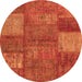 Machine Washable Patchwork Orange Transitional Area Rugs, wshcon941org