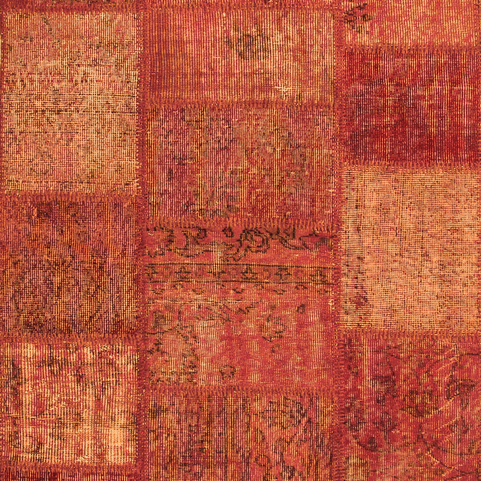 Patchwork Orange Transitional Rug, con941org