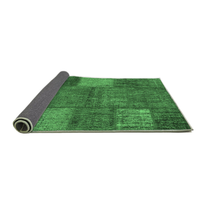Sideview of Patchwork Emerald Green Transitional Rug, con941emgrn