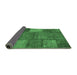 Sideview of Patchwork Emerald Green Transitional Rug, con941emgrn