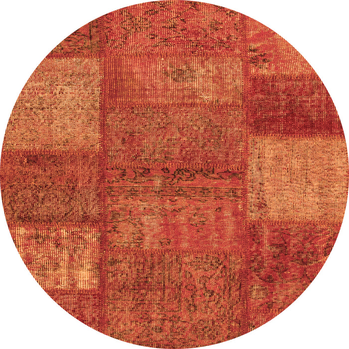 Square Patchwork Orange Transitional Rug, con941org