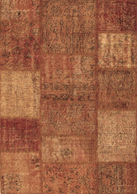 Patchwork Brown Transitional Rug, con941brn