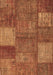 Patchwork Brown Transitional Rug, con941brn