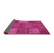 Sideview of Patchwork Pink Transitional Rug, con941pnk