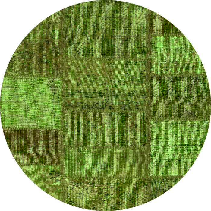 Square Patchwork Green Transitional Rug, con941grn