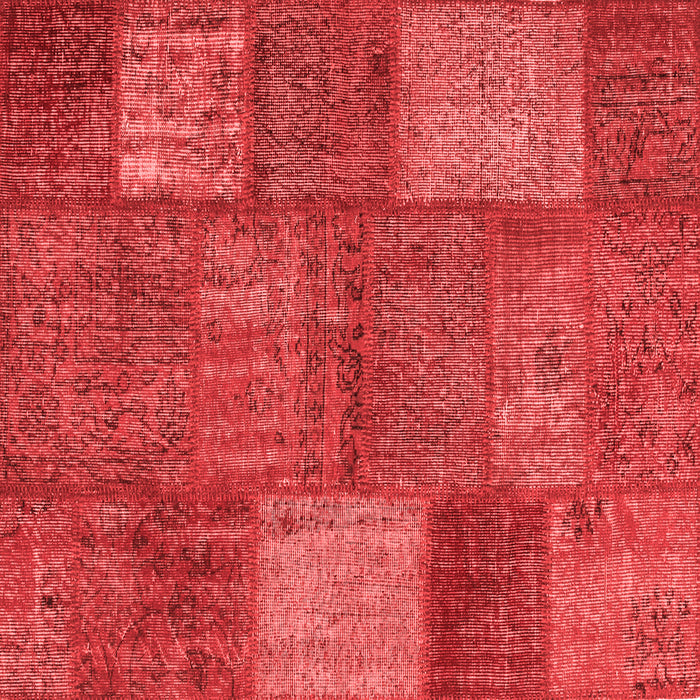 Machine Washable Patchwork Red Transitional Rug, wshcon941red
